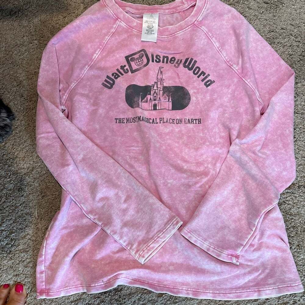 Walt Disney World Acid Wash Pink Long sleeve  Size S